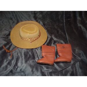 set of cowboy hat and boots Our Generation doll fits American girl
